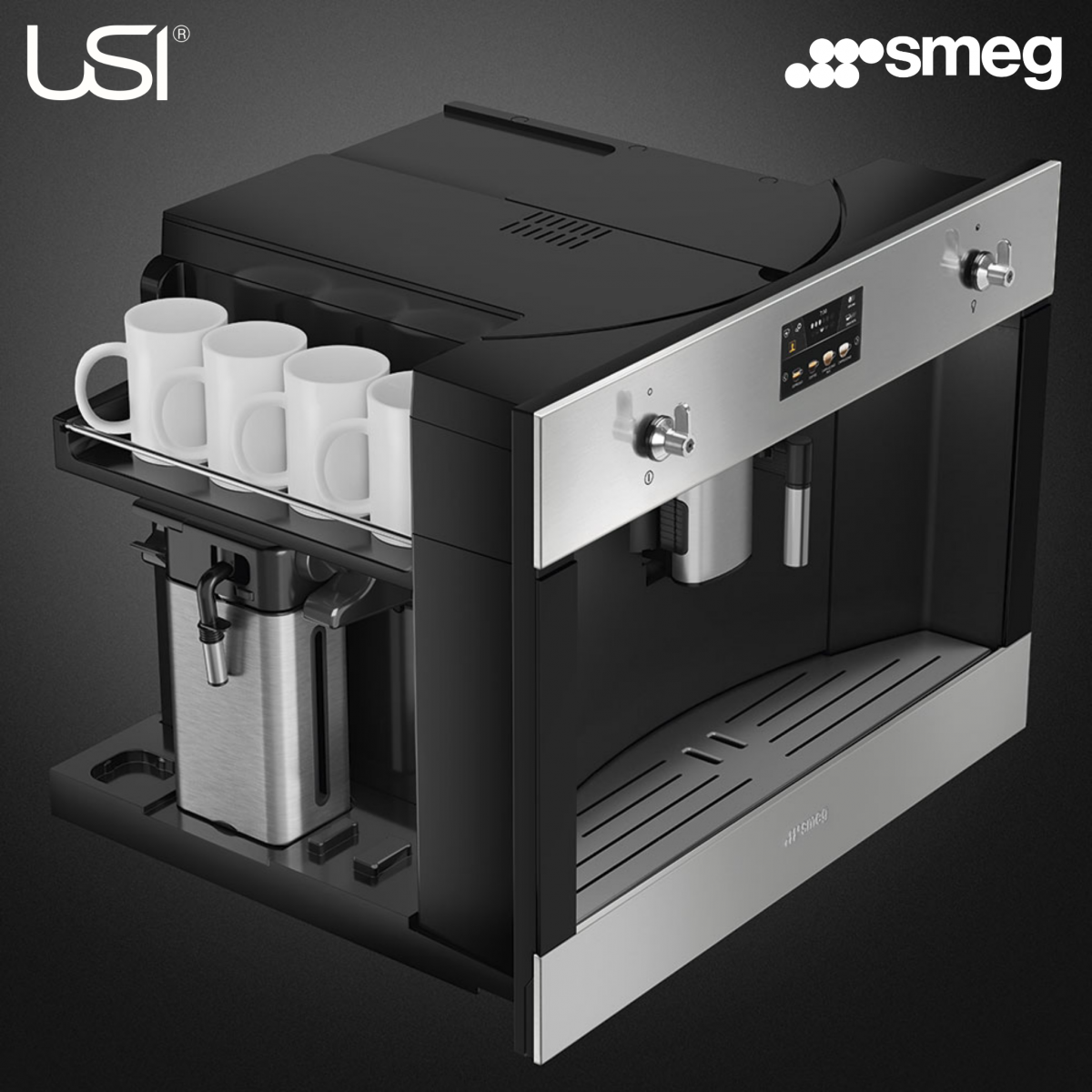 USI máy pha cà phê Smeg màu bạc